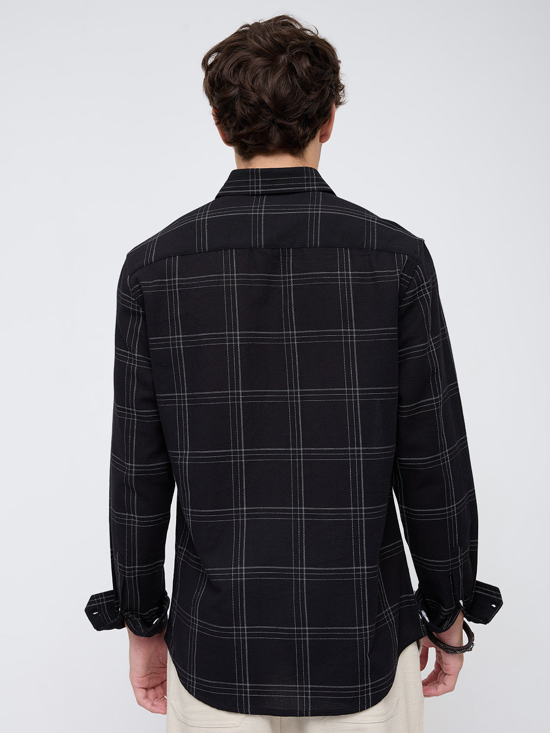 Blackout Contrast Chalkline Checked Shirt