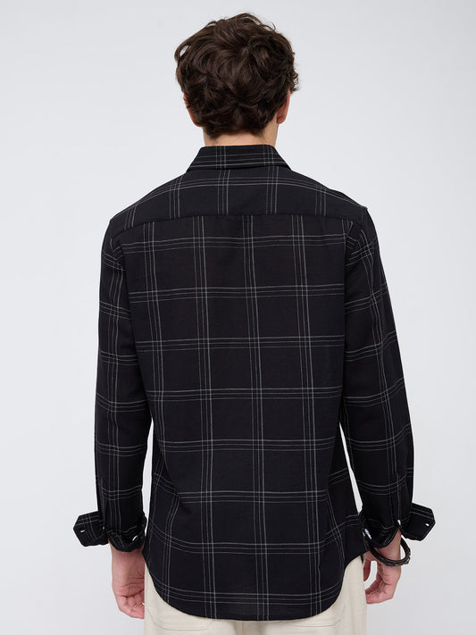Blackout Contrast Chalkline Checked Shirt