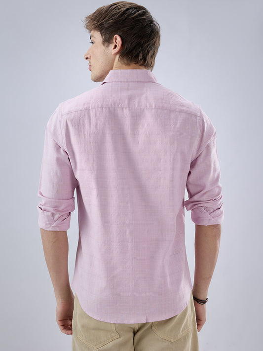 Blush Pink Fine Weave Textured Shirt
