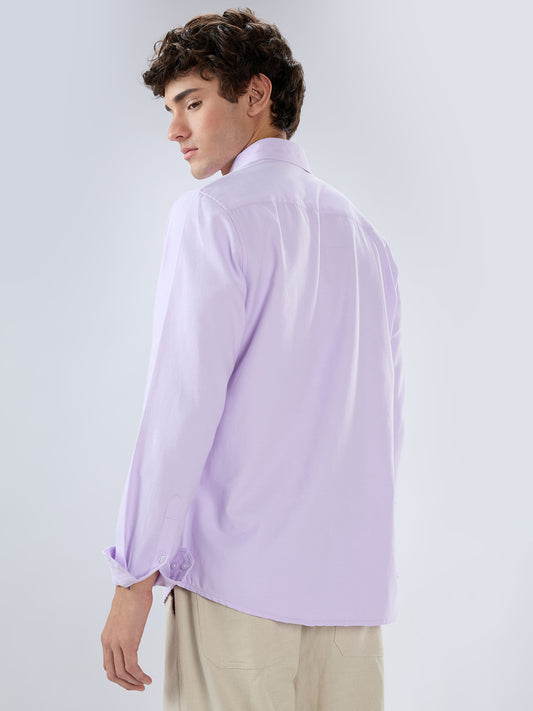 Solid Lilac Smooth Finish Oxford Shirt