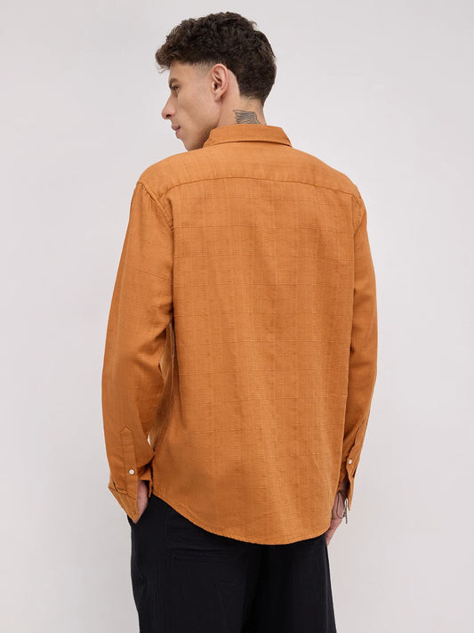 Antique Rust Fine Weave Textured Shirt