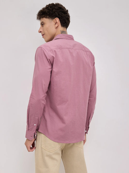 Luxe Mauve Linen Blend Shirt