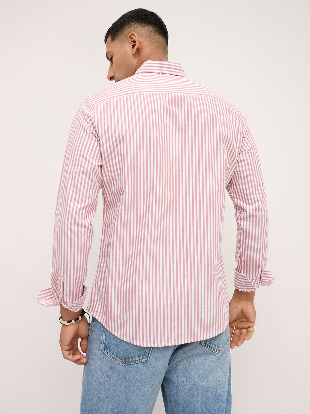 Red & White Candy Striped Oxford Button-Down Shirt