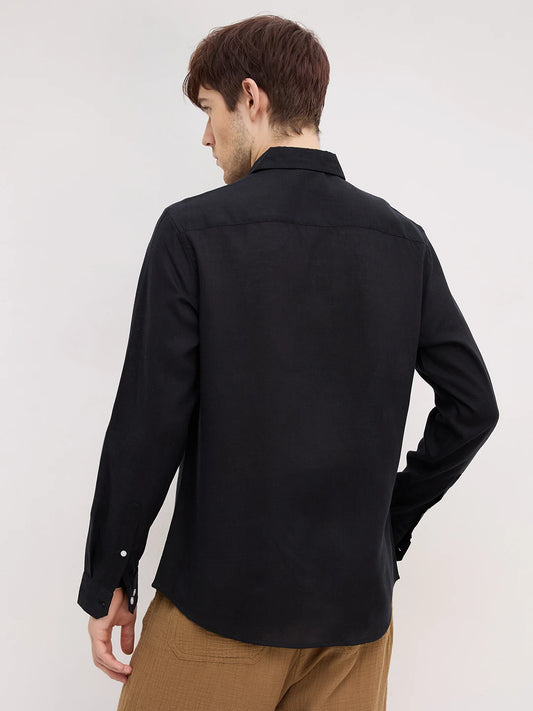 Luxe Jet Black Lyocell Shirt