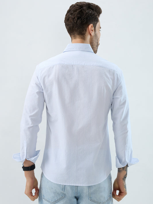 Pearl Weave Classic White Seersucker Shirt