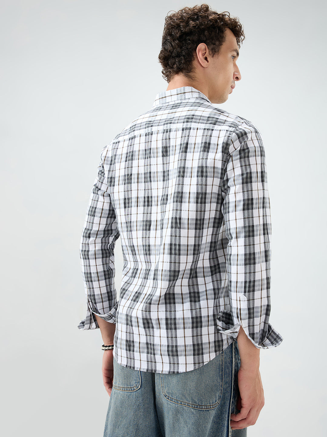 Black & White Bold Frame Checks Shirt