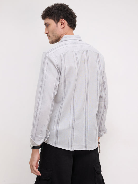 Light Grey  Marine Mist Striped Shirt