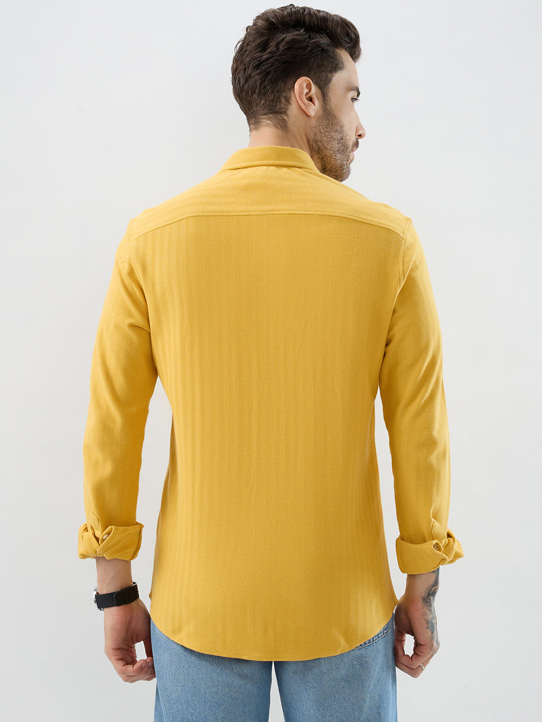 Sunflower Yellow Herringbone Knit Shirt