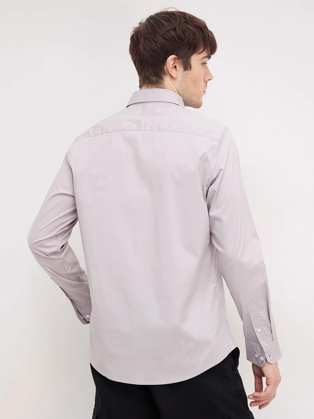 Moon Grey Lyocell Button-Down Collar Shirt
