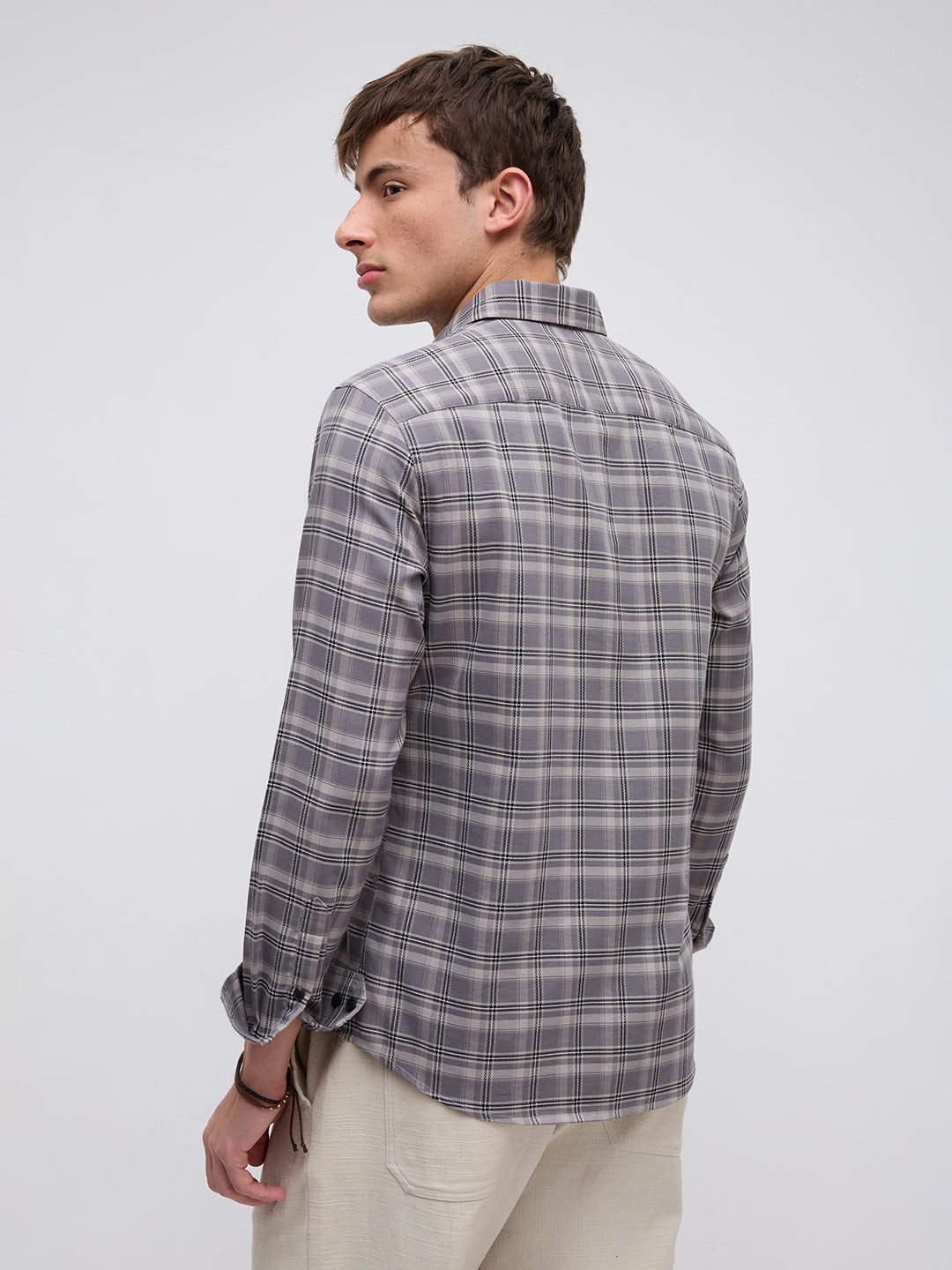 Smokey Ashline Monochrome Vibe Checked Shirt