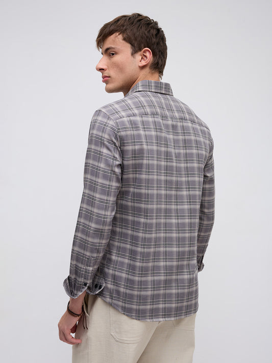 Smokey Ashline Monochrome Vibe Checked Shirt
