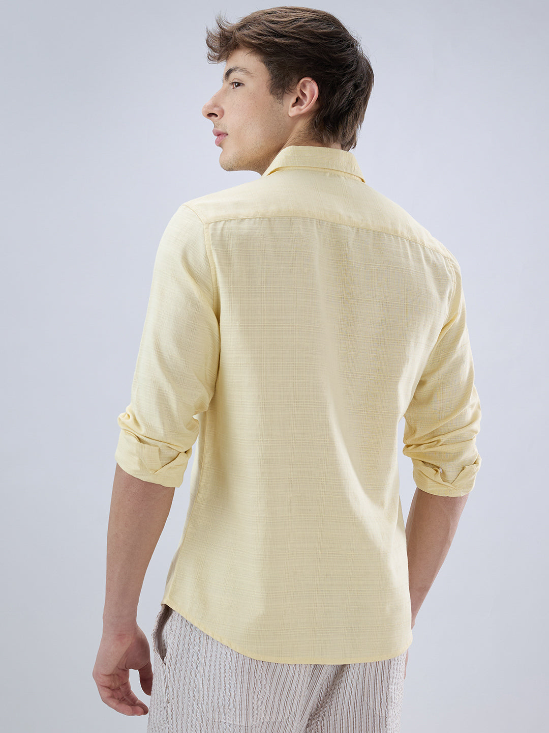 Canary Yellow Luxe Textured Weave Shirt
