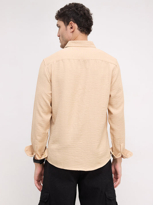 Tan Minimalist Solid Shirt