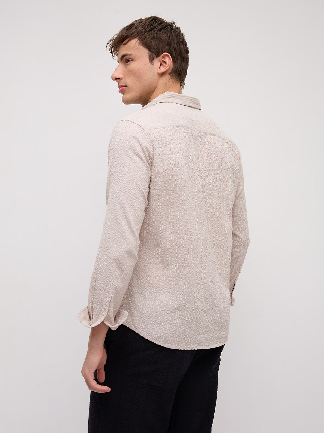 Soft Dune Seersucker Summer Essential Shirt