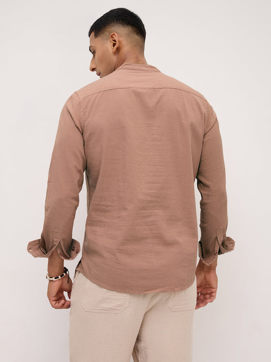 Almond Brown Fine Textured Kurta
