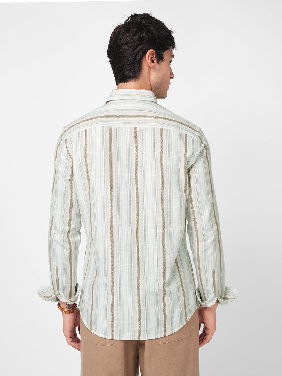 Tan & Blue Multi Stripe Classic Shirt