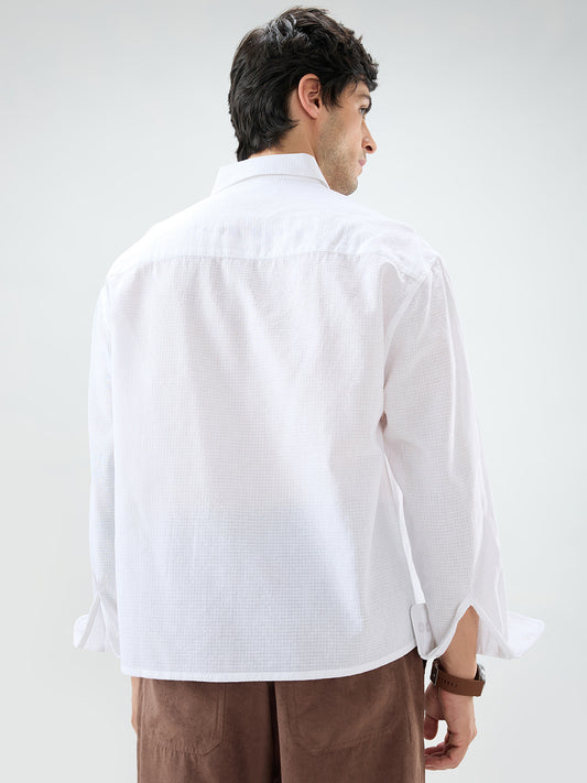 Cloud White Sheer Fine Weave Shirt