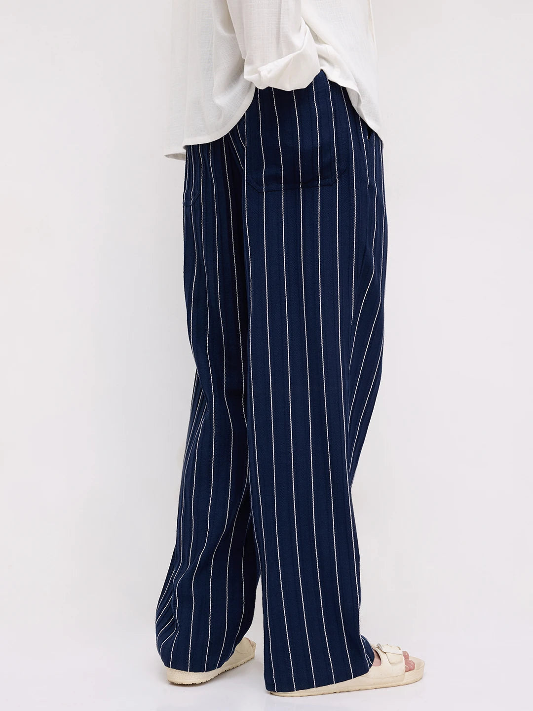 Finesse Navy Straight Fit Trousers