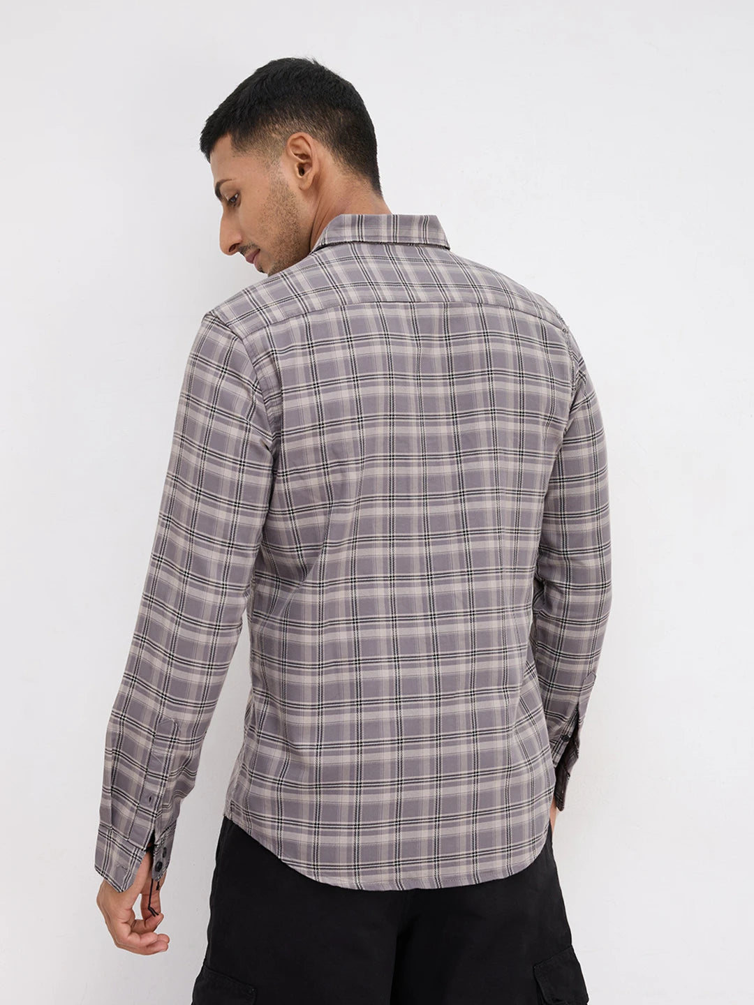 Smokey Ashline Monochrome Vibe Checked Shirt