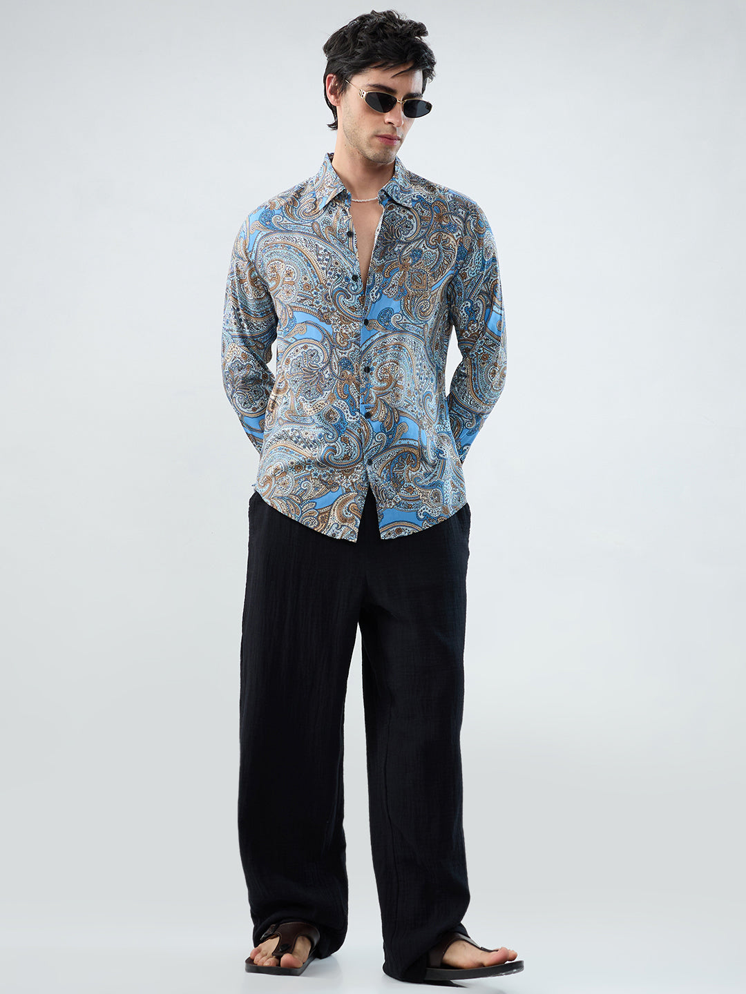 Classic Black Double Cloth Straight-Fit Trousers