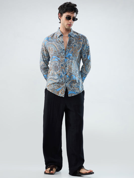 Classic Black Double Cloth Straight-Fit Trousers