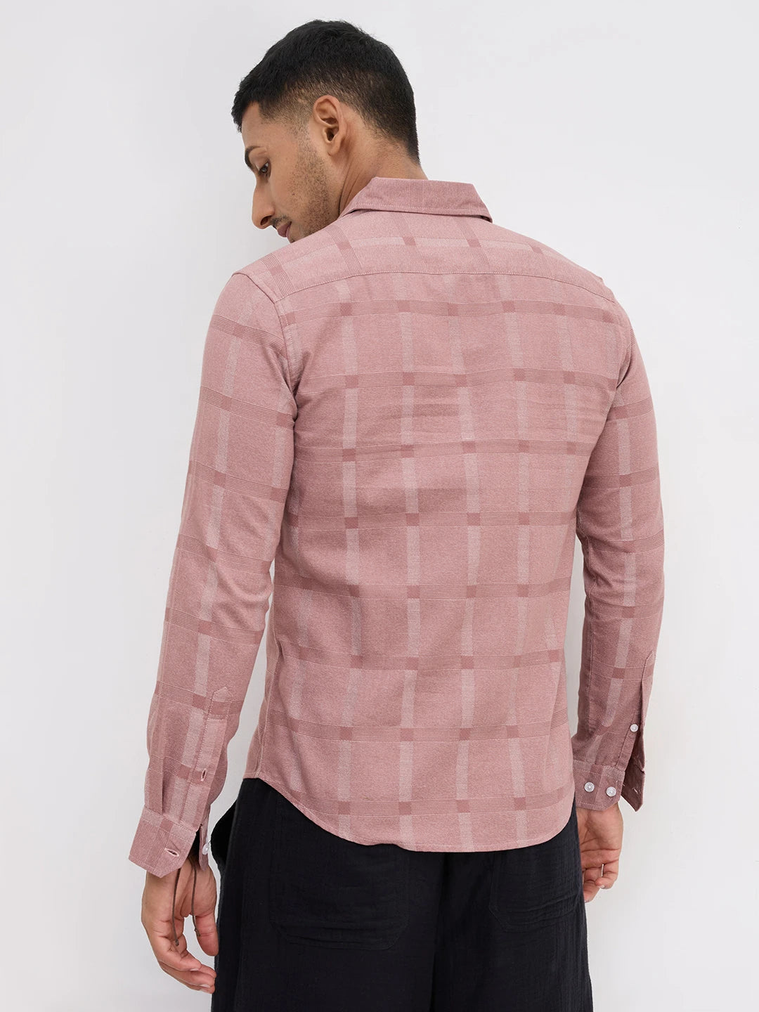Distinctive Rosewood Dusk Peachy Pink Checks Shirt