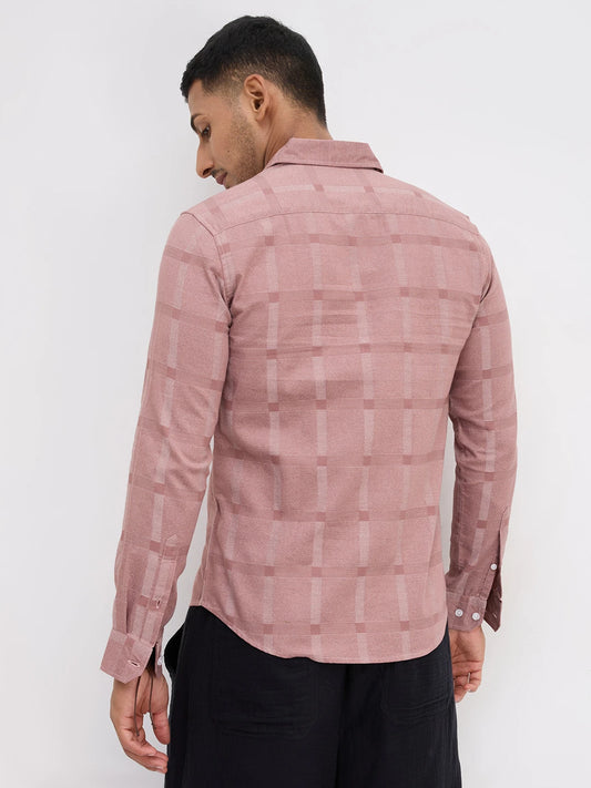 Distinctive Rosewood Dusk Peachy Pink Checks Shirt