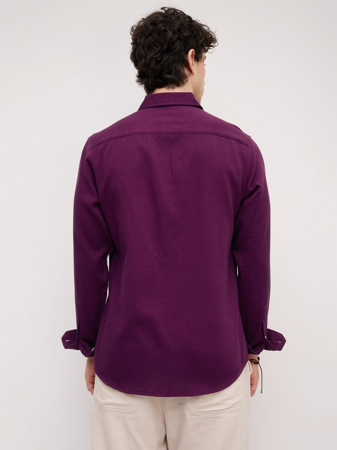 Deep Merlot Wine Micro Willow Textured Shirt