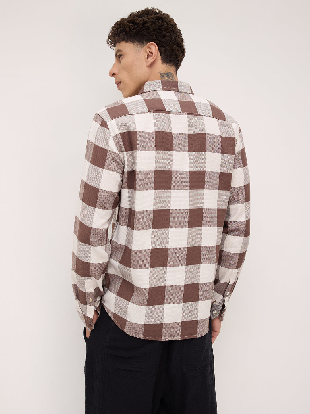 Brown & Ivory Box Checkered Shirt