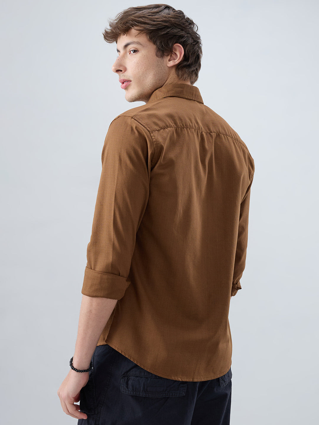 Deep Brown Dense Weave Shirt