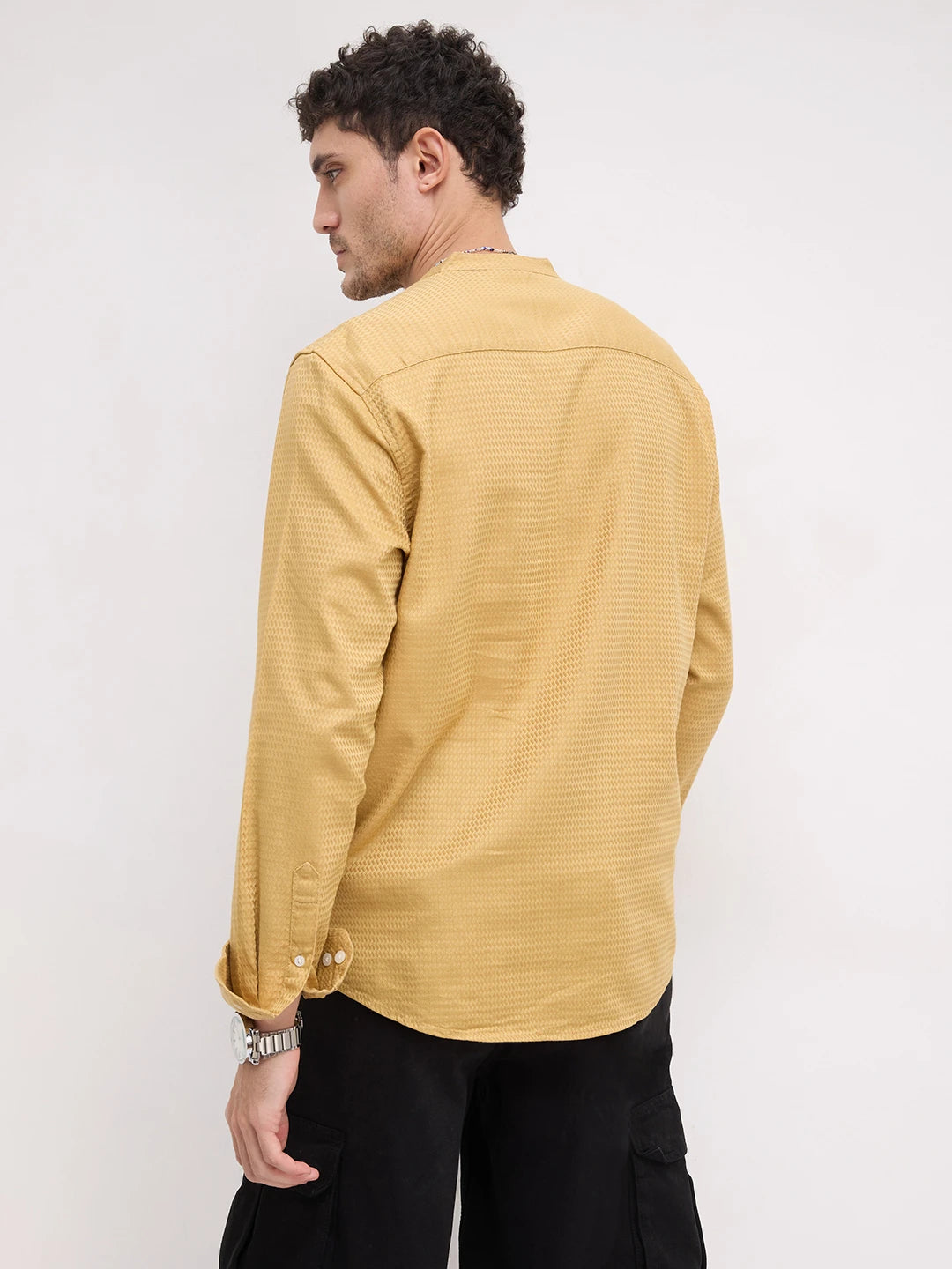 Golden Wavey Textured Kurta