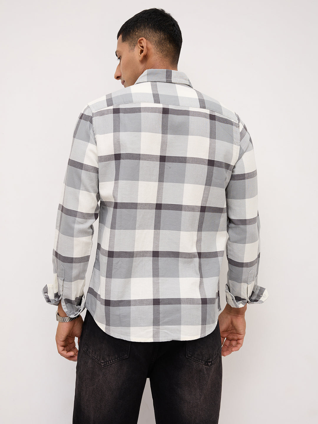 Moonmist Grey Statement Check Shirt