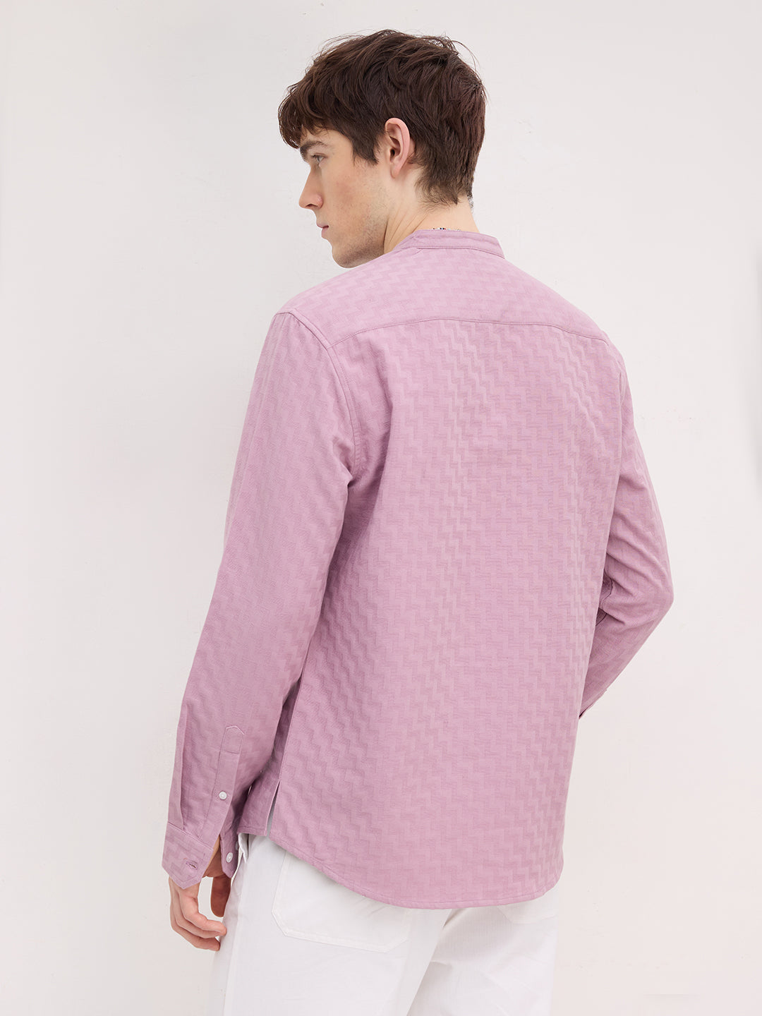 Charming Mauve Pink Maze Textured Kurta
