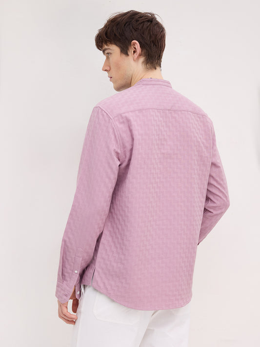 Charming Mauve Pink Maze Textured Kurta