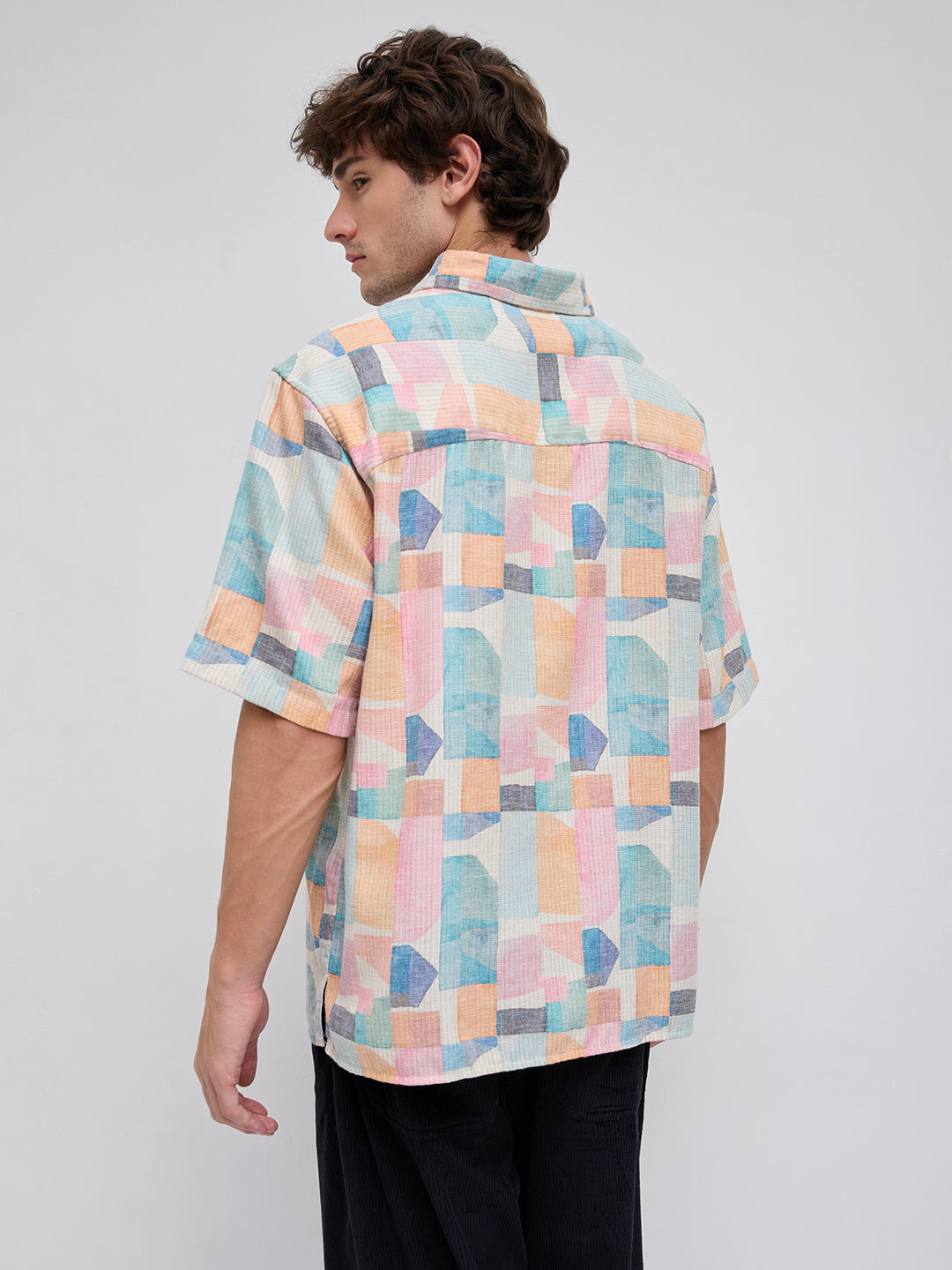 Sorbet Multi Premium Mirage Print Polo Oversized Shirt