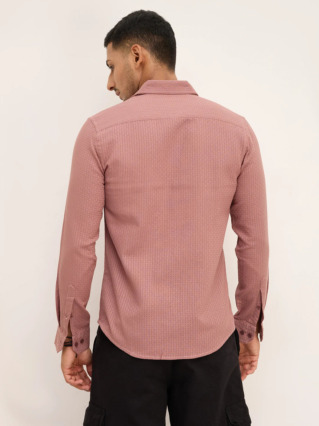 Rouge Pink Interlock Textured Shirt