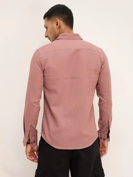 Rouge Pink Interlock Textured Shirt