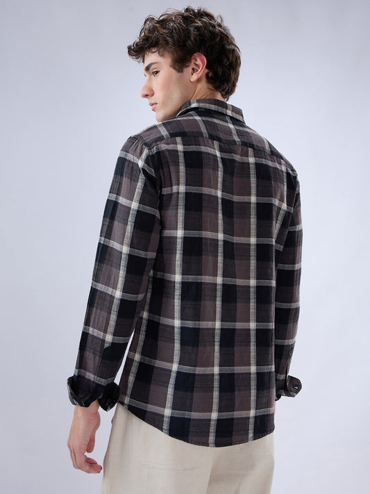 Nocturne Crest Luxe Plaid Black Shirt