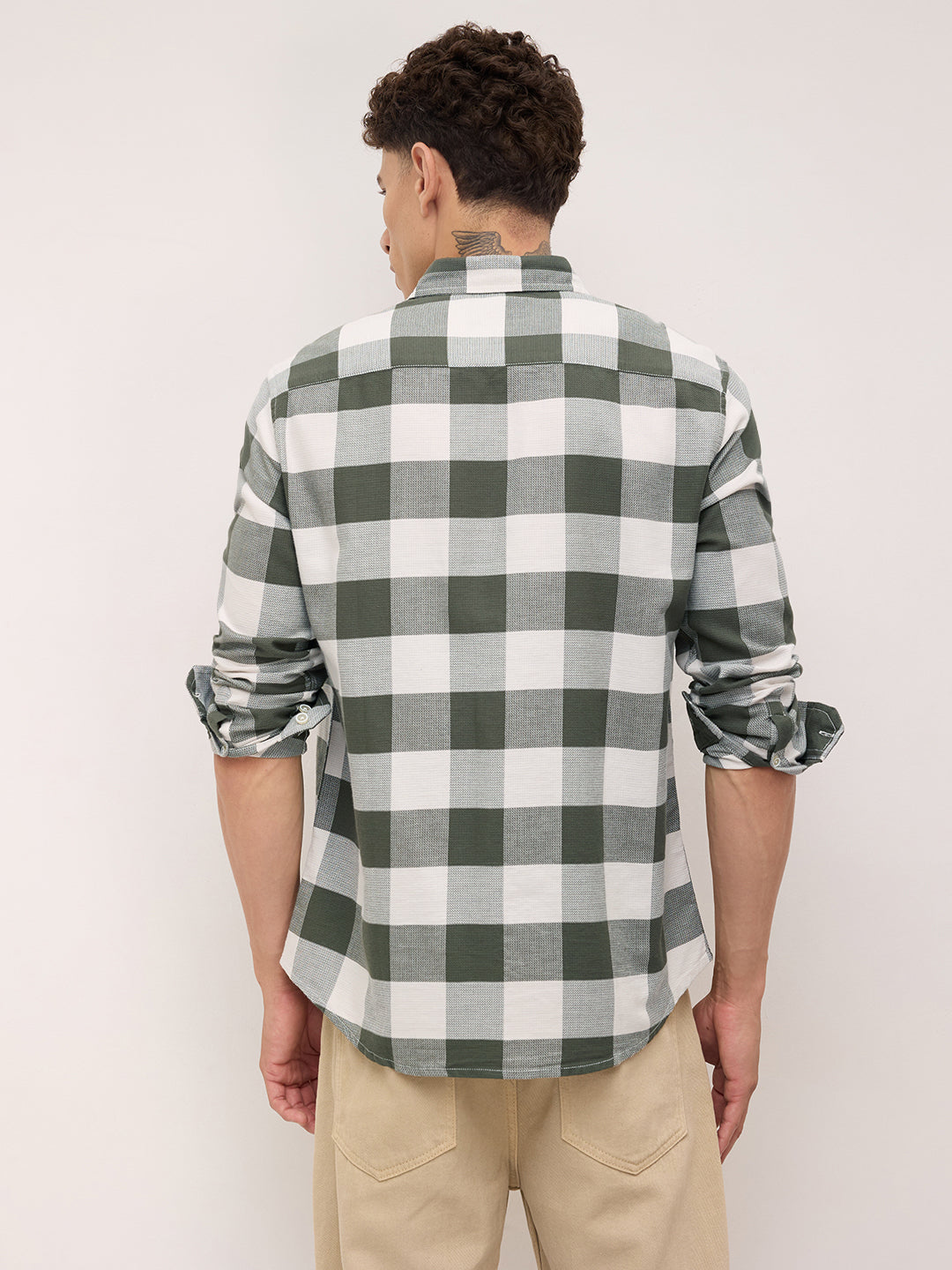 Timeless Box Checks Olive Shirt