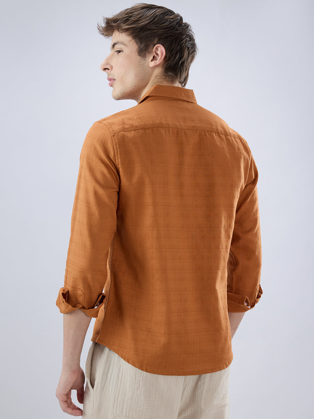 Antique Rust Fine Weave Textured Shirt