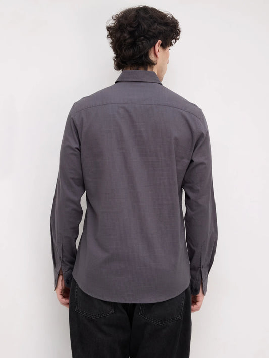 Graphite Grey Square Textured Shirt