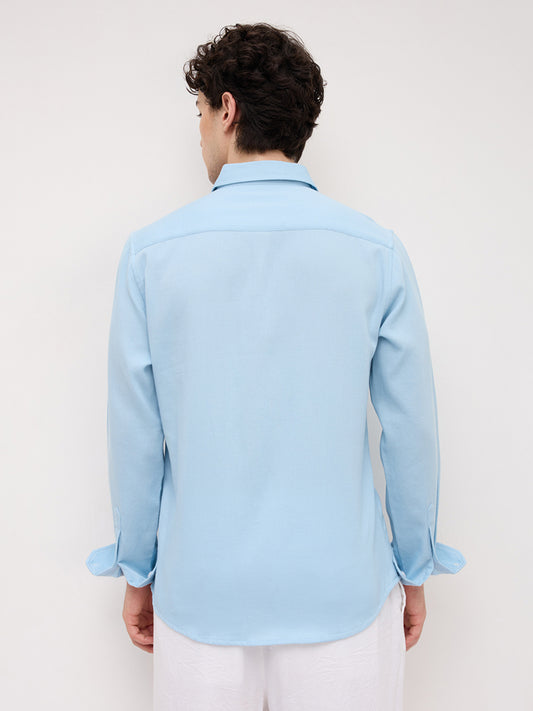 Arctic Mist Micro Willow Textured Shirt