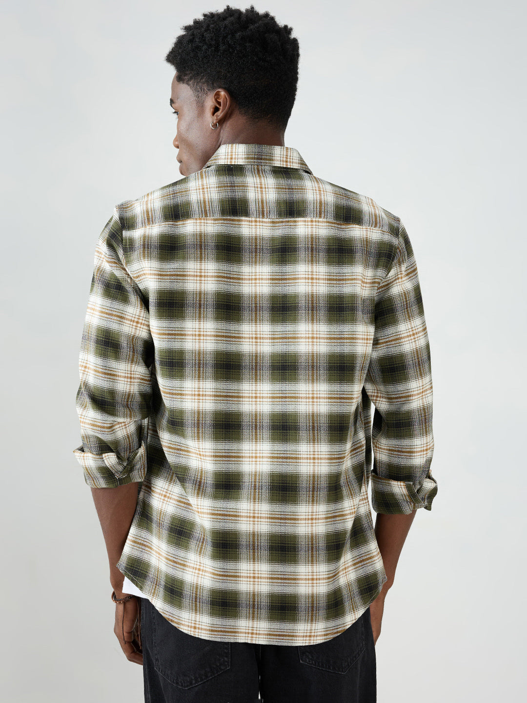 Premium Olive & White Crosscheck Shirt