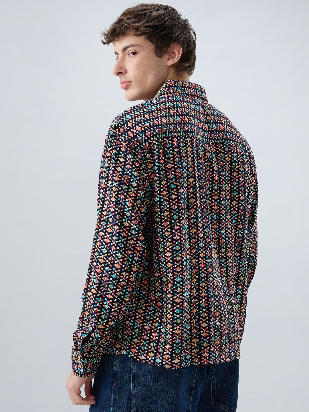 Ziya Shaam Multicolor Sequin Embroidered Oversized Polo Shirt
