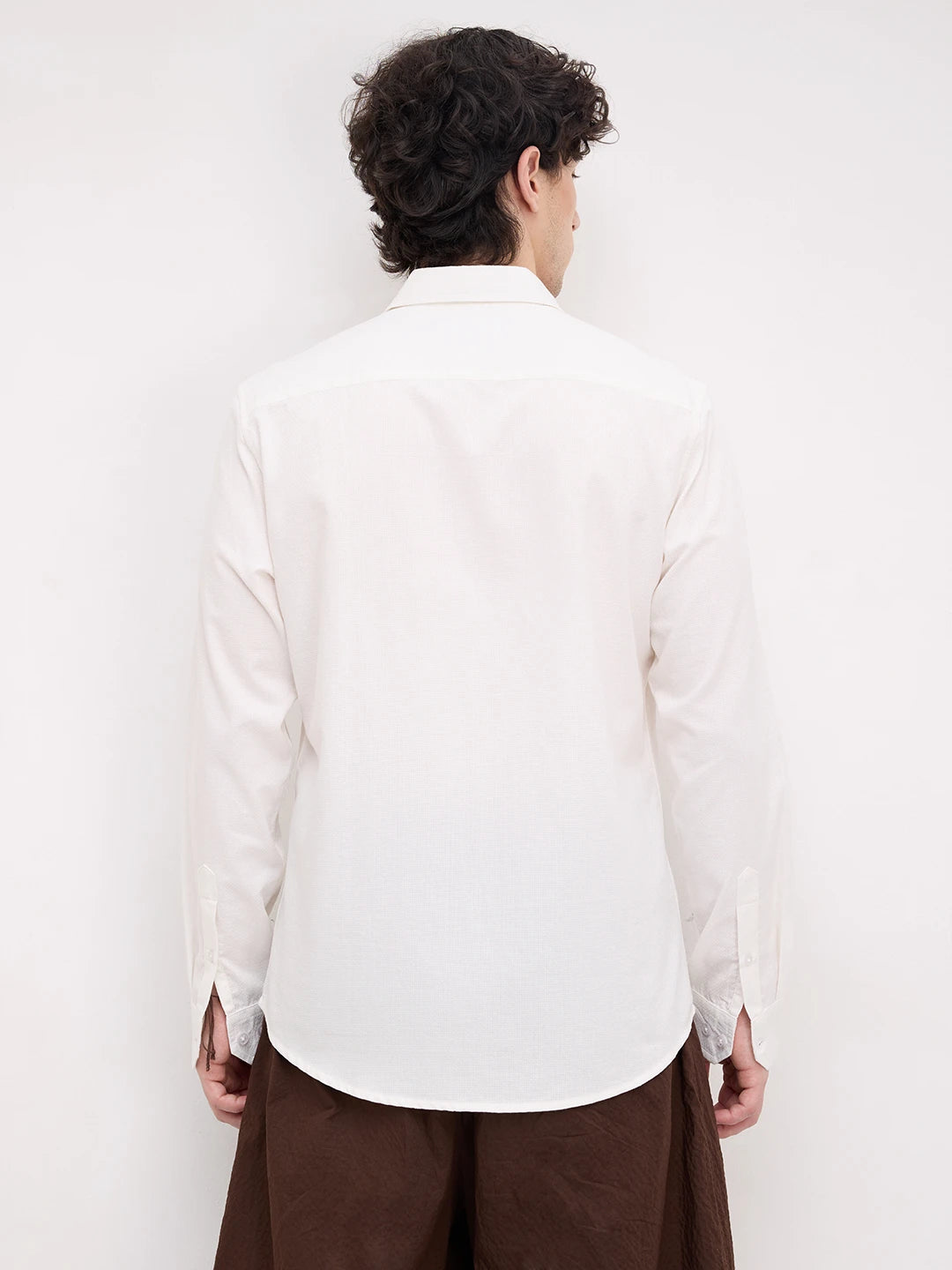 Luxe White Basket Weave Shirt