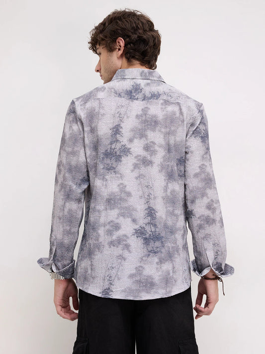 Multicolour Tie & Dye Printed Creased Shirt