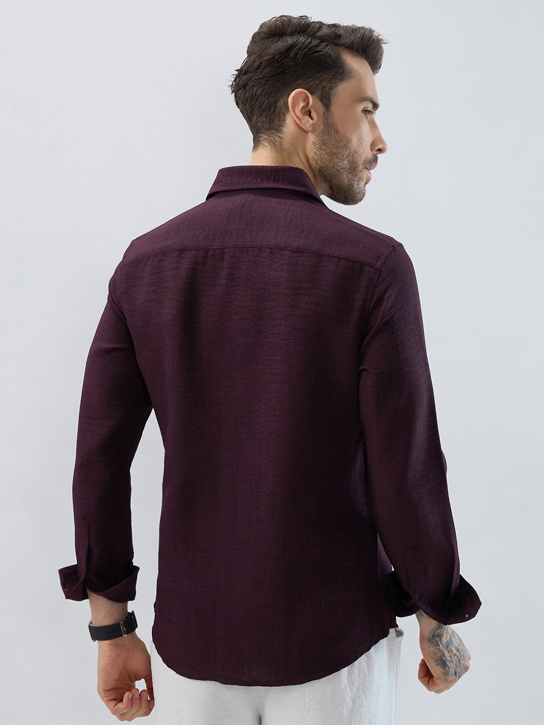 Rustic Charm Burnt Maroon Shirt