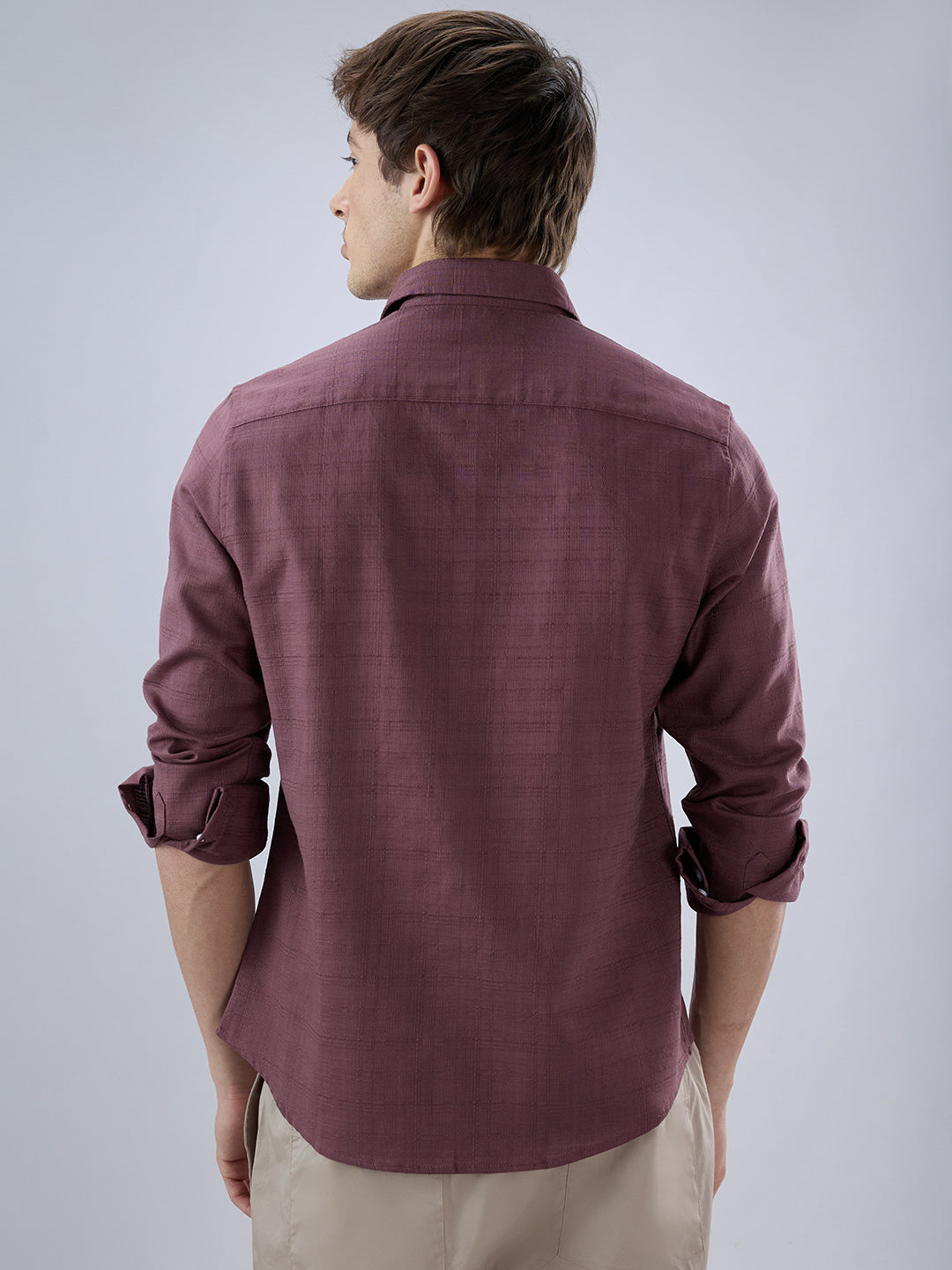 Dark Cocoa Fine Weave Textured Shirt