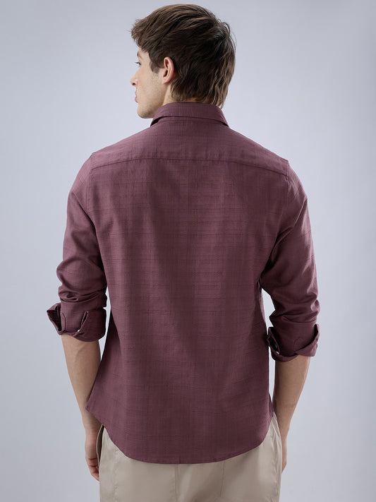 Dark Cocoa Fine Weave Textured Shirt