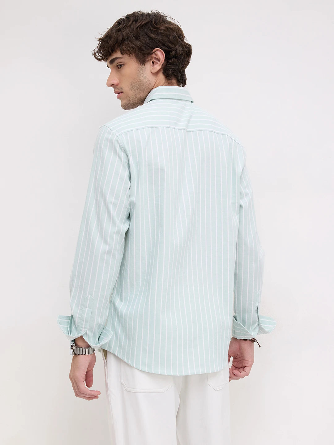 Sage Green Oxford Striped Everyday Shirt
